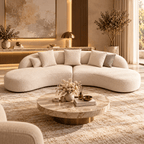 Sonsa Curved Modular Warm Ivory / Cream Sofa – 3 Seater | Mooazaa - MOOAZAA