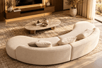 Sonsa Curved Modular Warm Ivory / Cream Sofa – 3 Seater | Mooazaa - MOOAZAA