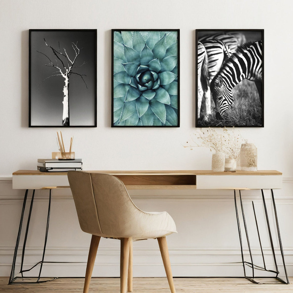 Soothing Wall Art | Set of 3 African Wildlife Wall art Prints