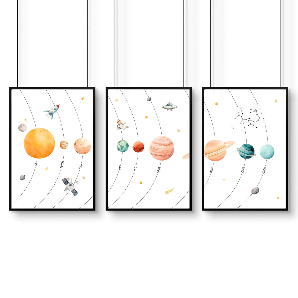 Space Posters | Set of 3 wall art prints