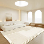 Striped Beige Minimalist Living Room Carpet - MOOAZAA