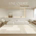 Striped Beige Minimalist Living Room Carpet - MOOAZAA