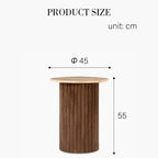 Sweeney Round Side Table, Travertine - MOOAZAA