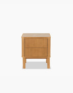 Tannenbaum 2 Drawer Bedside Table, Wood, With Sintered Stone Top - MOOAZAA