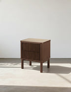 Tannenbaum 2 Drawer Bedside Table, Wood, With Sintered Stone Top - MOOAZAA