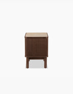 Tannenbaum 2 Drawer Bedside Table, Wood, With Sintered Stone Top - MOOAZAA