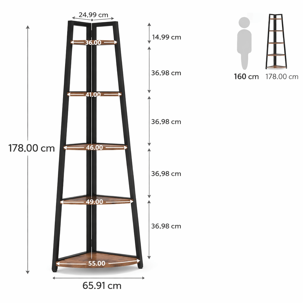 The JC Wood Bookshelf Corner Rack - MOOAZAA