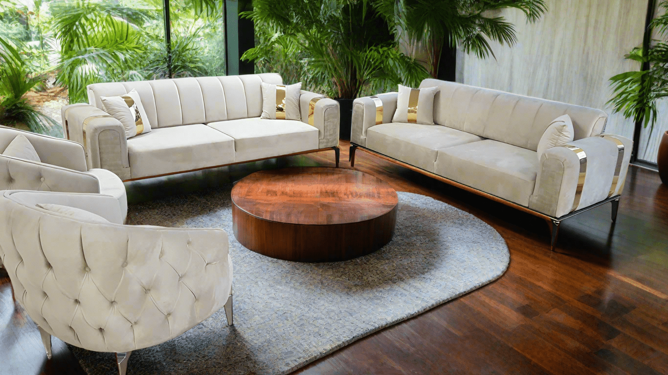 The Lyon Sofa sets in Luxury Velvets - MOOAZAA 