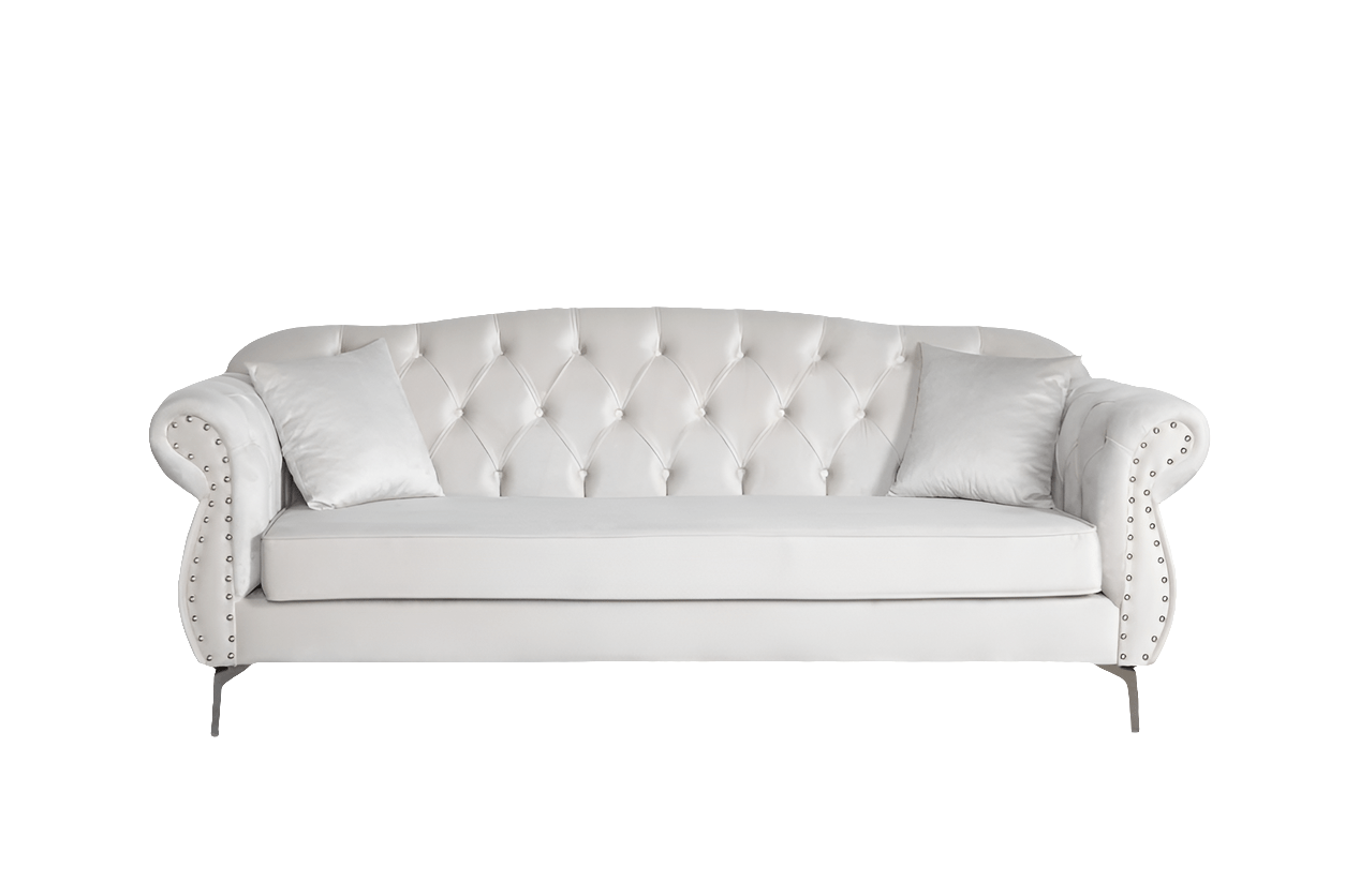 The New Chesterfield Sofa sets in Luxury Light Cream Velvet - MOOAZAA 