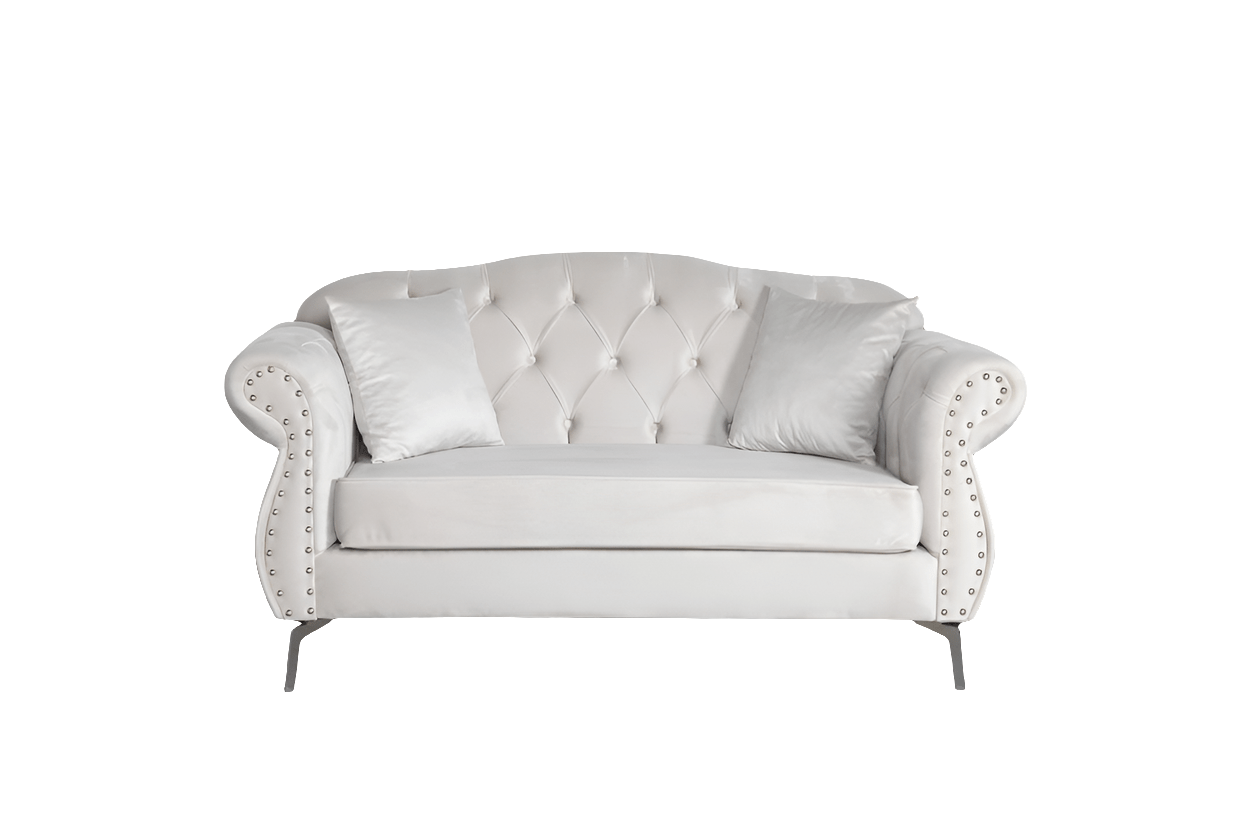 The New Chesterfield Sofa sets in Luxury Light Cream Velvet - MOOAZAA 