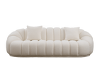White sofa with cushions on a transparent background