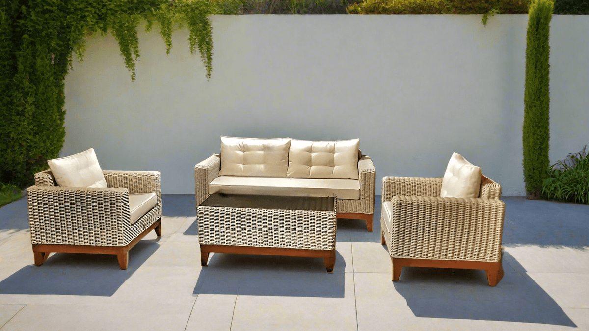 The Quartzite Garden Suite Rattan Sofas Set - MOOAZAA 