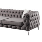 The Rocky Chesterfield Dark Grey Velvet Corner Sofa - MOOAZAA 