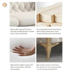 The Rocky Chesterfield Sofas Sets in Luxury Light Cream Leather - MOOAZAA 