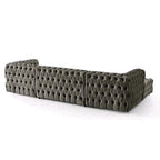 The U-Shaped Rocky Chesterfield Dark Grey Velvet Corner Sofa - MOOAZAA 