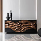 The Veridian Gabinete MCM Mid - Century Modern Solid Wood Sideboard & Storage Desk Cabinet - MOOAZAA