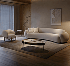 Thelonious Boucle Armchair, White Armchair - MOOAZAA