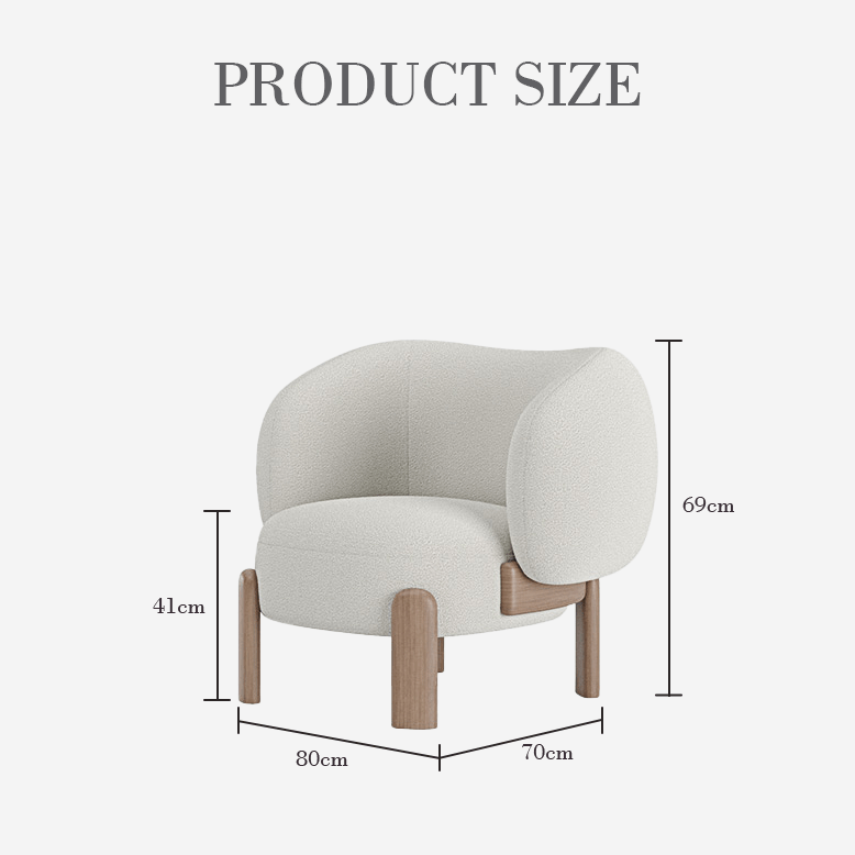 Thelonious Boucle Armchair, White Armchair - MOOAZAA