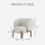 Thelonious Boucle Armchair, White Armchair - MOOAZAA