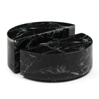 Black marble bowl on a white background