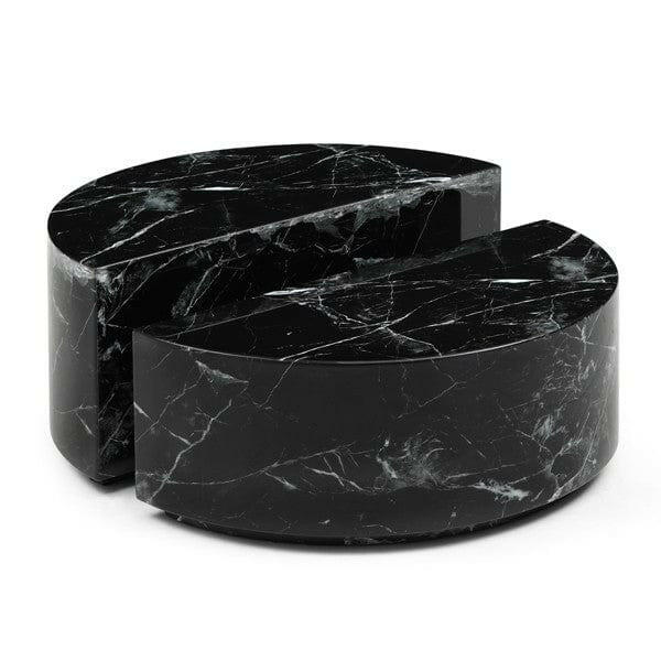 Black marble bowl on a white background