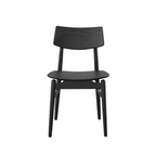 Black wooden chair on a white background