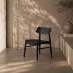 Mono Solid Oak Dining Chair - Matte Black - OUTLET | Mooazaa