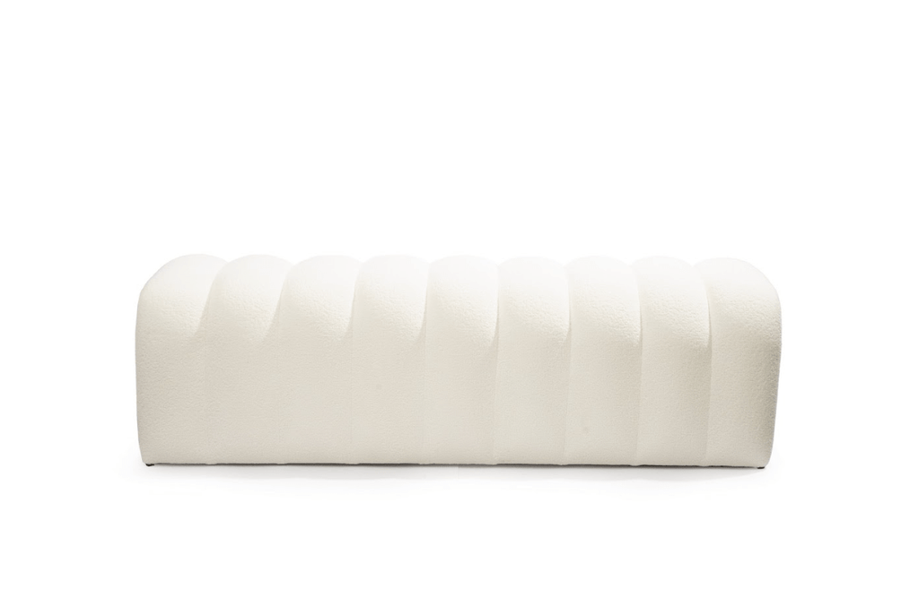 White cylindrical cushion on a white background
