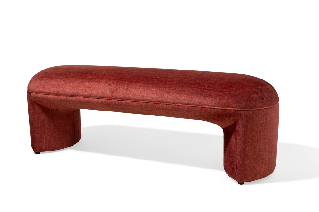 Red bench on a white background