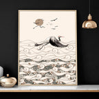 Chinoiserie prints | set of 2 Japanese Crane Art wall art