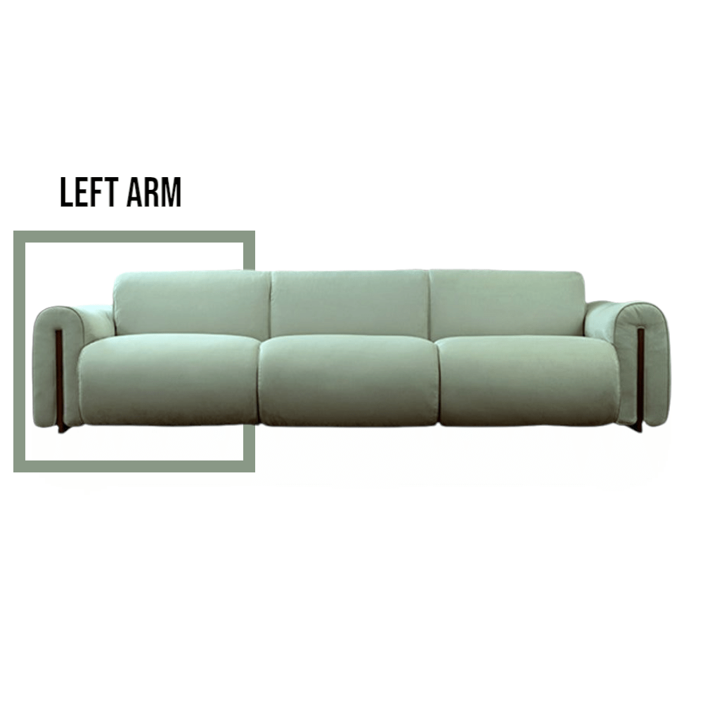 TREVISO Modern Contemporary Leather Three-Seater Sofa with Removable Armrests - MOOAZAA 