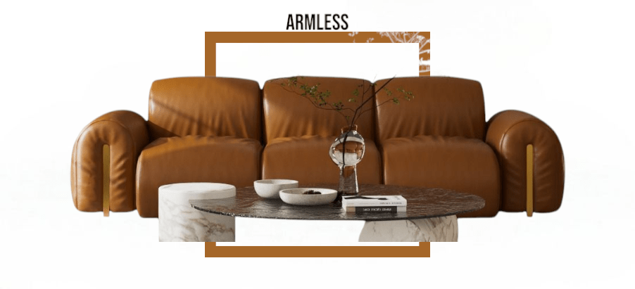 TREVISO Modern Contemporary Leather Three-Seater Sofa with Removable Armrests - MOOAZAA 