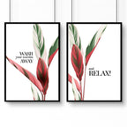 Bathroom decor accessories | Set of 2 Tropical art prints