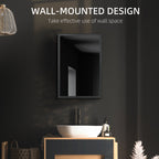kleankin Bathroom Cabinet with Mirror, Wall Mounted Bathroom Mirror Cabinet with Storage Shelves, 40 x 12 x 60 cm, Black