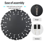 Unique Sunburst Decorative Wall Mirror Round 800MM Silver Beveled Glass Accent Mirrors Bathroom - MOOAZAA