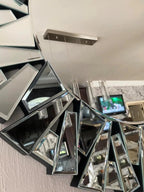 Unique Sunburst Decorative Wall Mirror Round 800MM Silver Beveled Glass Accent Mirrors Bathroom - MOOAZAA