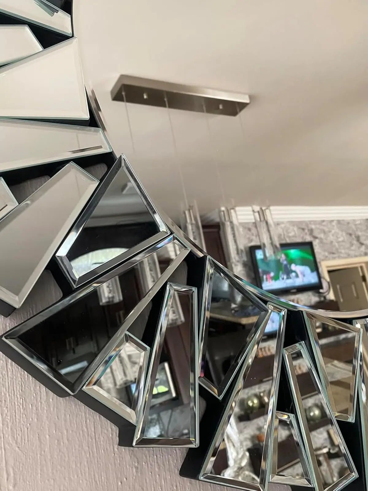 Unique Sunburst Decorative Wall Mirror Round 800MM Silver Beveled Glass Accent Mirrors Bathroom - MOOAZAA