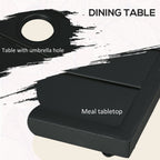 Outsunny Garden Dining Set: 4 Stackable Chairs, Metal Table. High-Quality, Stylish & Space-Saving Design!
