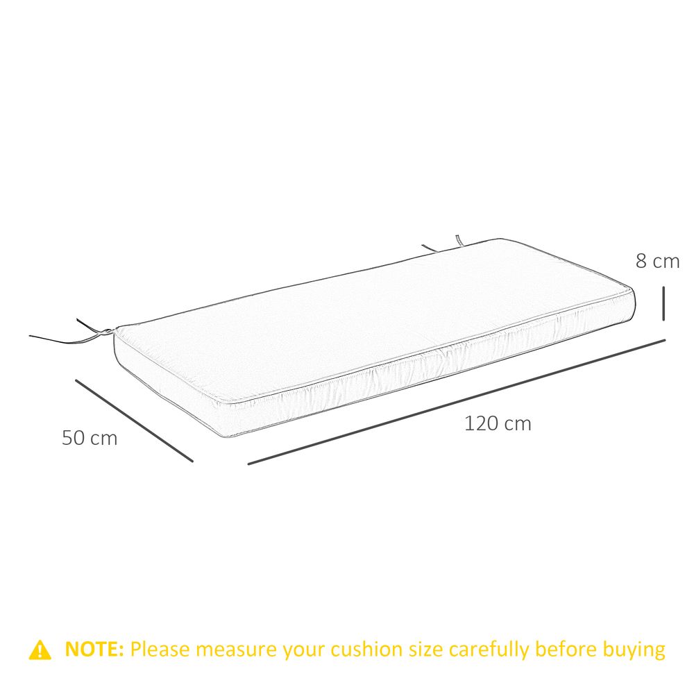 Measurement chart of a rectangular cushion with dimensions on a white background