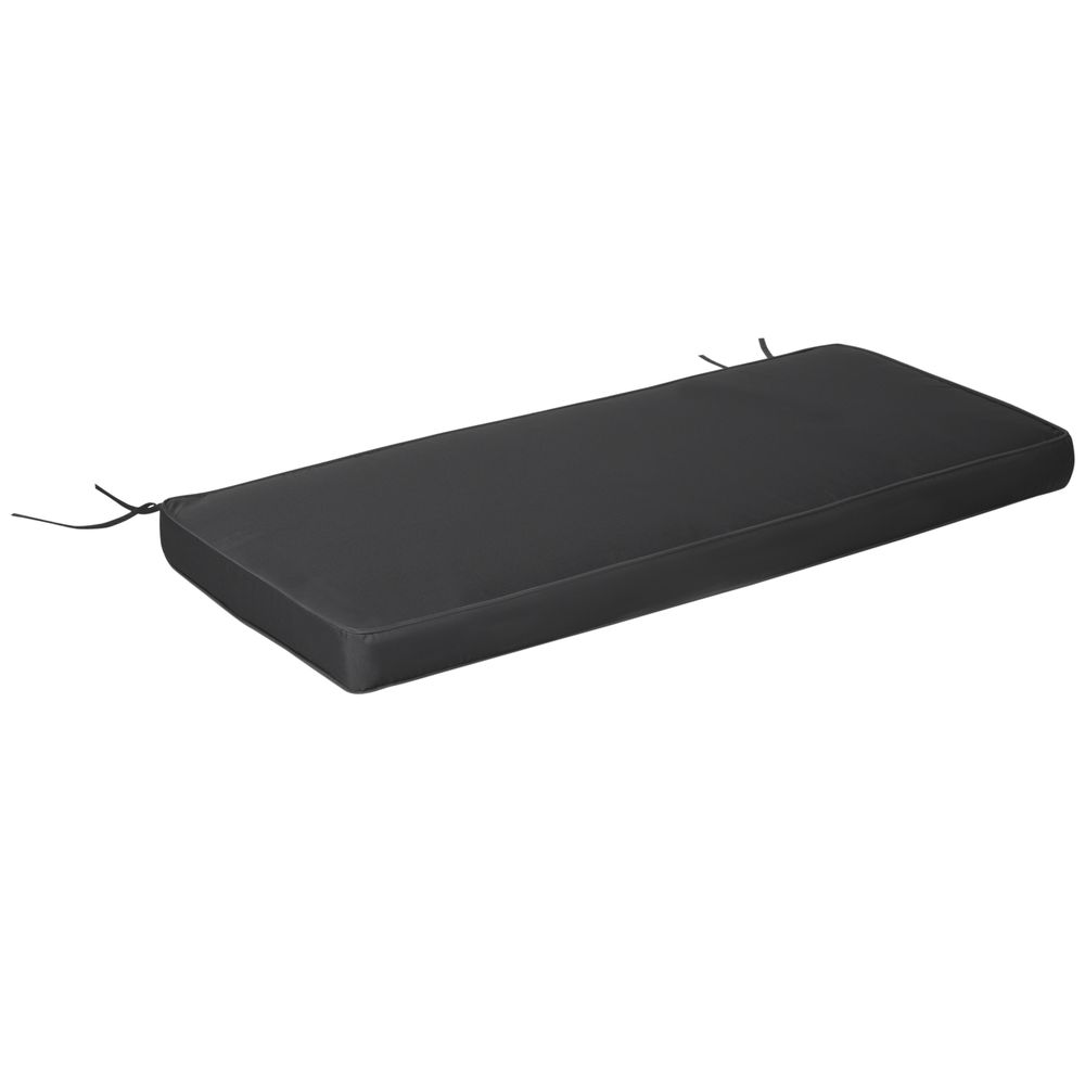 Black bench cushion on a white background