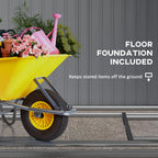 Outsunny Garden Shed: 5x7FT Metal Tool Shed w/ Waterproof Roof & Ventilating Windows