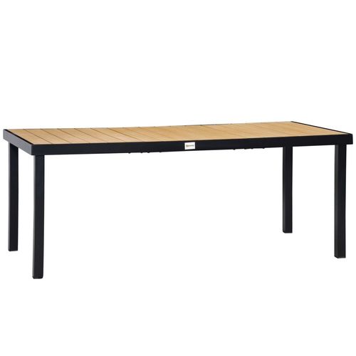 Outsunny Garden Dining Table for 8, Aluminium Frame for Patio, Natural