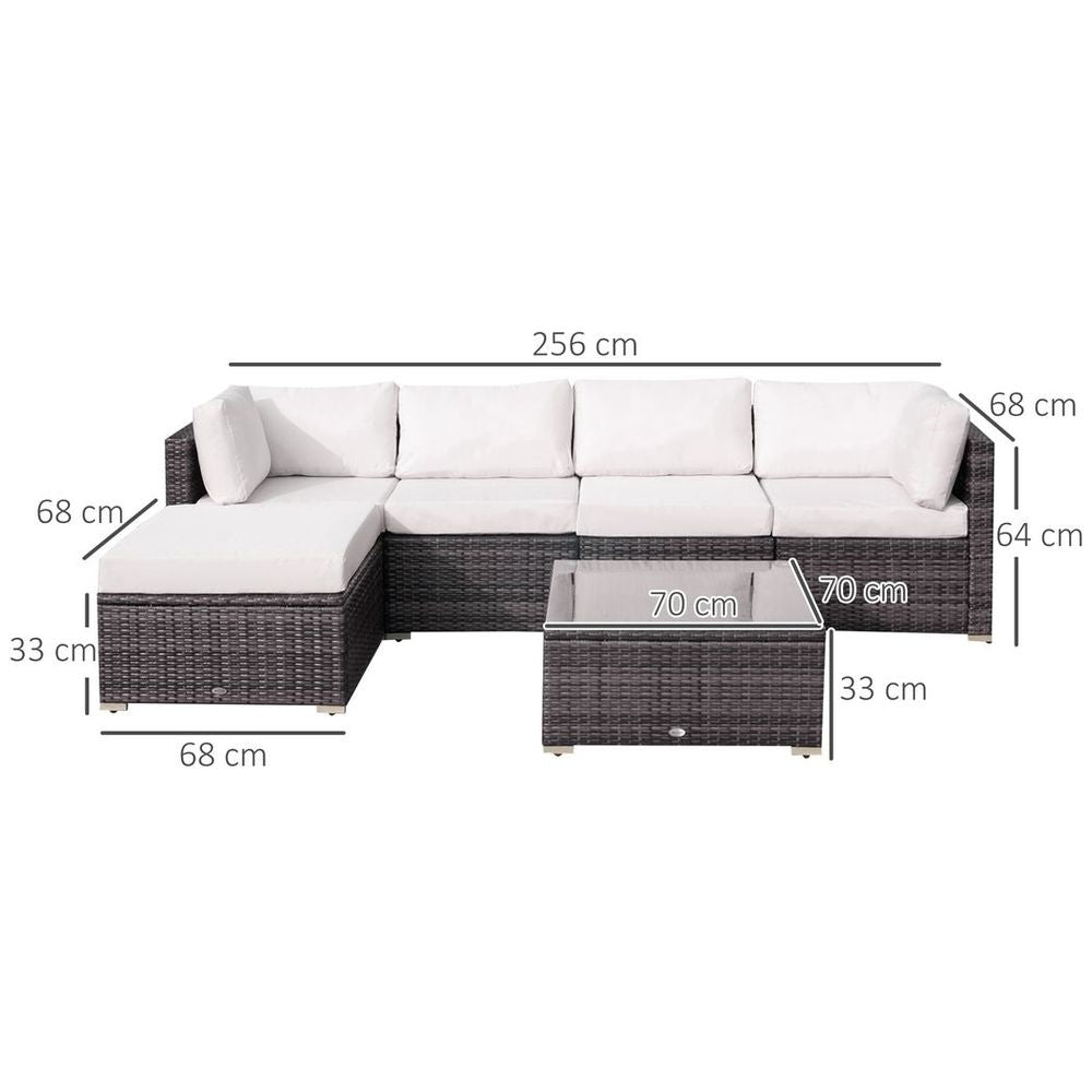 Outdoor furniture set with dimensions labeled on a white background