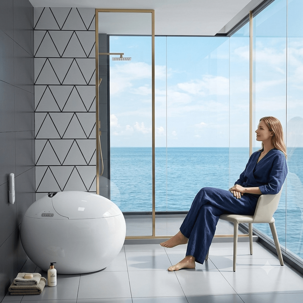 Velluto Egg-Shaped Wall-Mounted Luxury Toilet - MOOAZAA