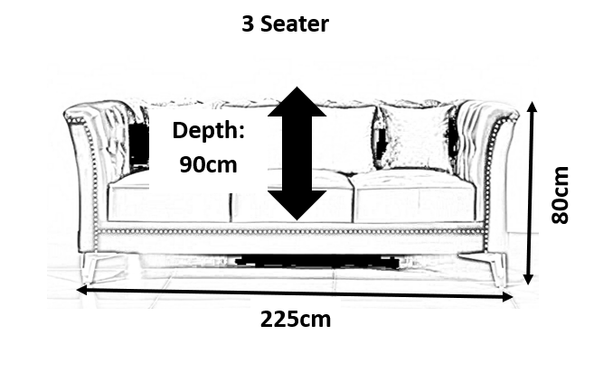 Venice Sofa Sets in Luxury Black Velvet - MOOAZAA 