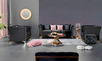 Venice Sofa Sets in Luxury Black Velvet - MOOAZAA 
