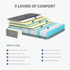 Vesgantti Hybrid Mattress, 10 Inc Mattress - MOOAZAA