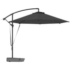 Outsunny Garden Cantilever Parasol with Cover Weighted Base Wind Strap Grey