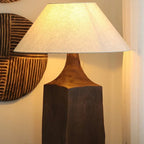 Vintage Distressed Solid Wood Floor Lamp – Retro Rustic Standing Light - MOOAZAA