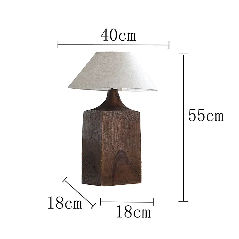 Vintage Distressed Solid Wood Floor Lamp – Retro Rustic Standing Light - MOOAZAA